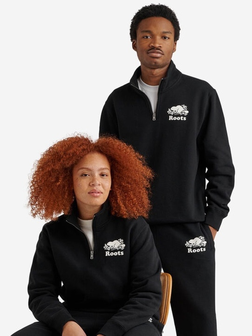 Roots Black Men’s Sweater/ Quarter Ziop